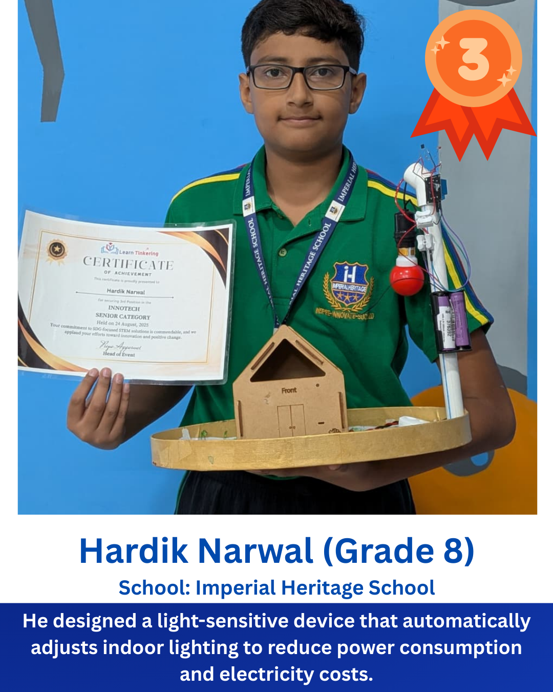 Student with drone kit